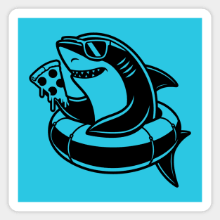 Shark Eating Pizza Sticker